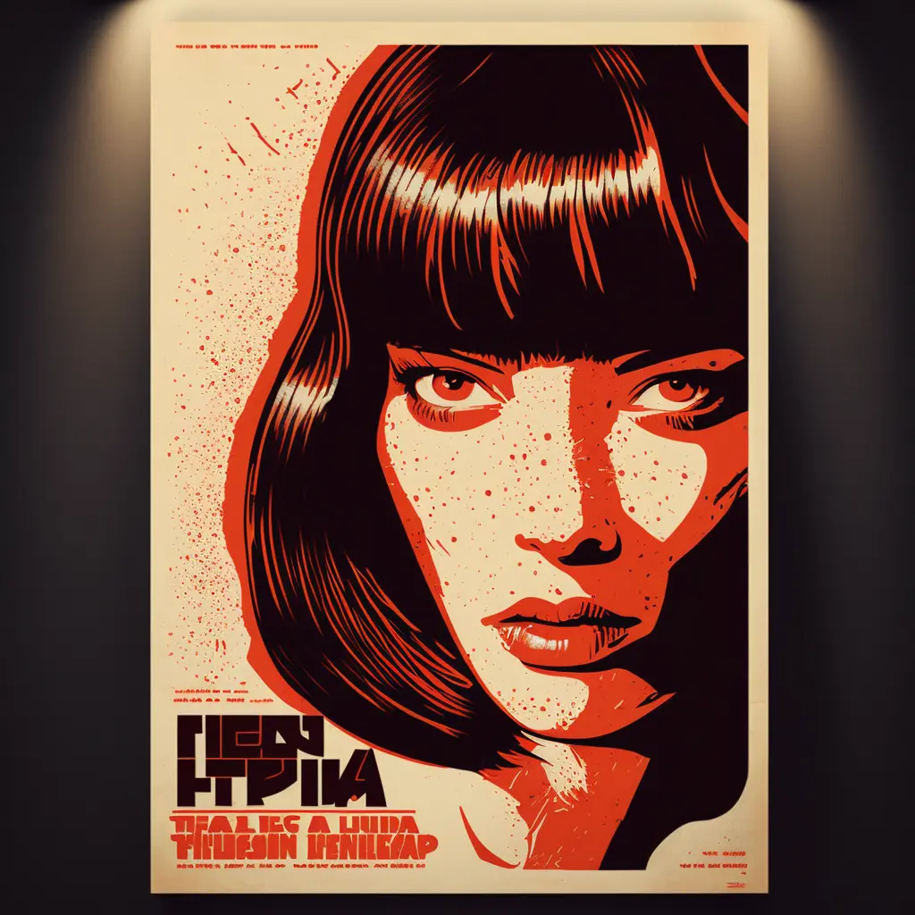 movie poster for pulp fiction with mia